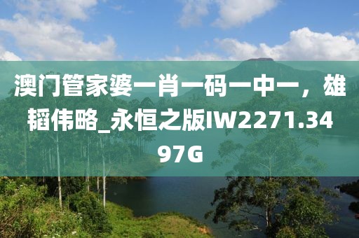 澳門(mén)管家婆一肖一碼一中一，雄韜偉略_永恒之版IW2271.3497G